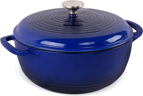 Horno holandés de hierro fundido duradero con tapa, perfecto para hornear pan, cocinar y hervir sopa, multifuncional y fácil de limpiar, 4 cuartos