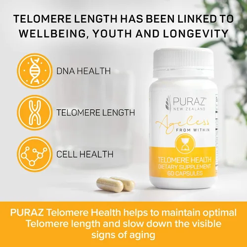 Miniatura 3 de Telomere Suplementos con potente extracto de raíz de astrágalo y colágeno, fórmula avanzada para alargamiento de telómeros, suplemento