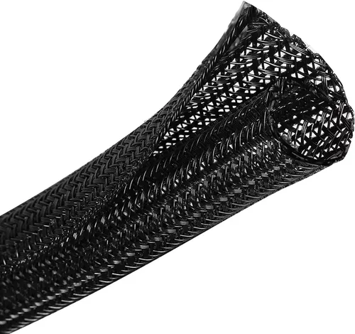 Funda de cable de 25 pies y 1/2 pulgada, tubo protector de Twire de telar de alambre para cable USB, envolturas de cable para cables eléctricos,