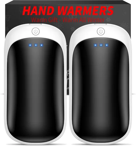 Miniatura 10 de Paquete de 2 calentadores de manos recargables, calentadores de manos eléctricos portátiles reutilizables, calentadores de manos USB 2 en 1, regalos