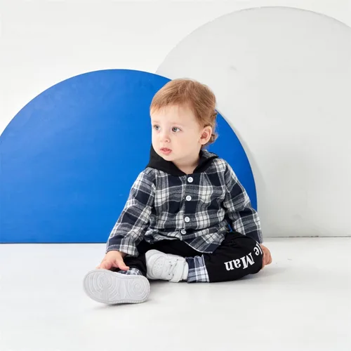 Miniatura 40 de Conjunto de ropa para bebés y niños pequeños, camisa con capucha y pantalones deportivos para otoño e invierno