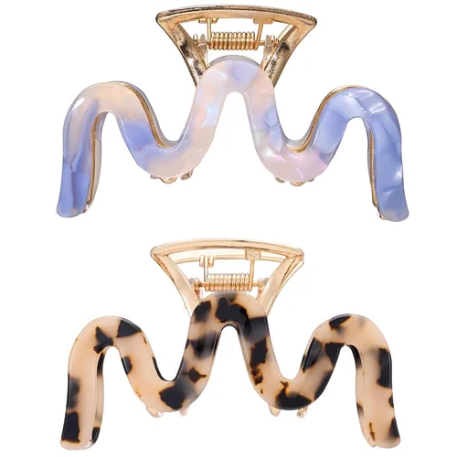 Miniatura 15 de Pinzas para el Cabello con Diamantes de Imitación, Textention Pinzas de Garra con Perlas de 3.4 Pulgadas para Cabello Grueso, Sujetadores