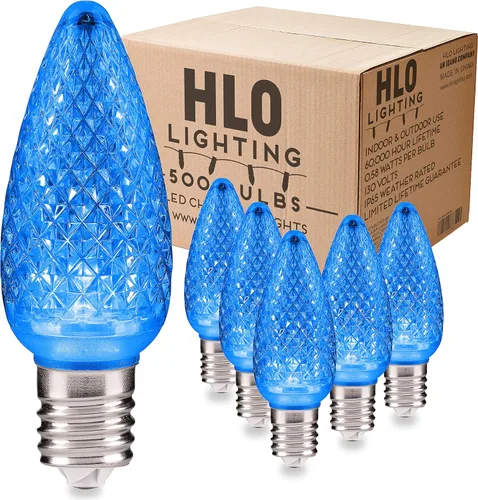 Miniatura 28 de HLO Lighting Juego de 25 bombillas LED de Navidad C9 de color blanco cálido para uso en interiores y exteriores Bombilla de repuesto duradera