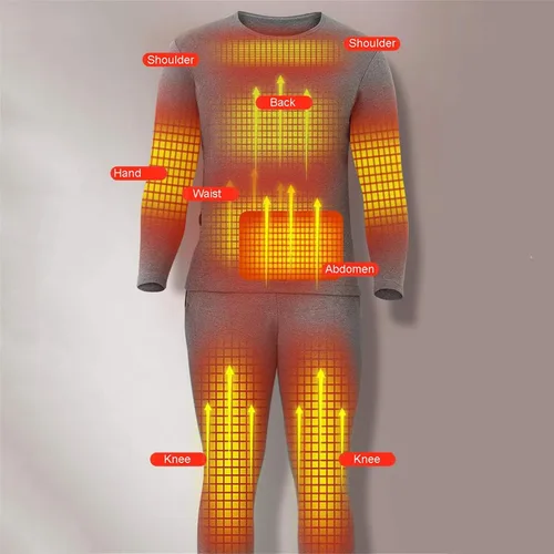 Miniatura 3 de MLKJXD Men's Thermal Underwear Suit USB Electric Heating Long-sleeved Eight-zone App to Intelligently Adjust The Temperature