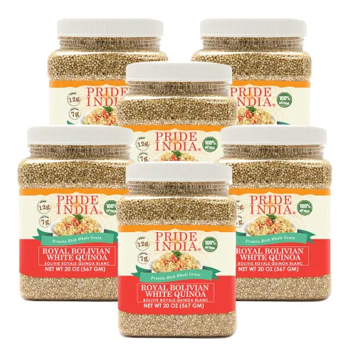 Miniatura 18 de Pride Of India - Quinoa real boliviana natural de tres colores - Tarro de grano entero rico en proteínas, tarro de 3 libras