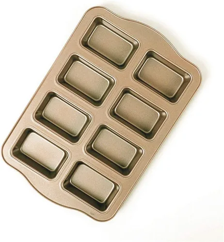 Mini Pan Pan de 8 cavidades de acero al carbono Bakeware antiadherente pan bandeja de una sola pieza