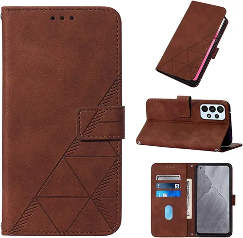 Miniatura 7 de LEMAXELERS Funda tipo cartera para Galaxy A23 5G, Samsung A23 5G con tapa magnética de piel sintética con tarjetero, funda protectora a prueba