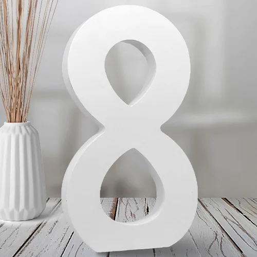 Números de madera blanca de 8 pulgadas, número de madera sin terminar para pared, números decorativos de pie, rebanadas, decoración de tablero para