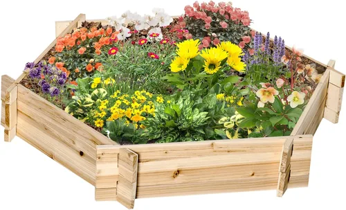 Miniatura 22 de Outsunny Cama de Jardín Elevada con 3 Jardineras, Soporte de Plantas de Madera con Orificios de Drenaje, para Verduras, Hierbas y Flores, Gris