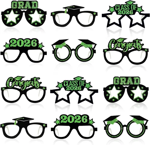 Miniatura 12 de KatchOn Gafas de graduación 2025 negras y doradas – Juego de 20 Accesorios para cabina de fotos Decoraciones de clase de 2025 Recuerdos