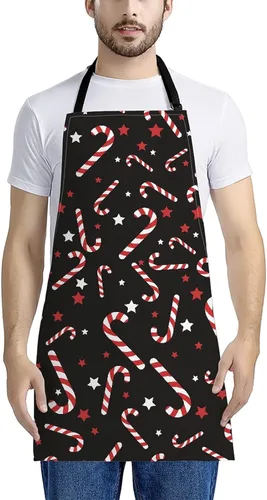 Miniatura 2 de Dreaweet Delantal de cocina unisex con cuello ajustable de Navidad