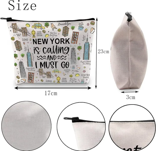 Miniatura 2 de POFULL NYC Gift New York is Calling and I Must Go Tote Bag Regalo de viaje Regalo de viaje de Nueva York, Nueva York está llamando bolsa de Nueva