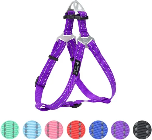 Miniatura 11 de EXCELLENT ELITE SPANKER Arnés sin tirones ajustable de nailon fácil de poner, correa para el pecho con reflectante y anillo de correa para perros