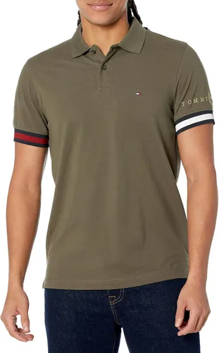 Tommy Hilfiger Polo delgado con puño y bandera Icon para hombre