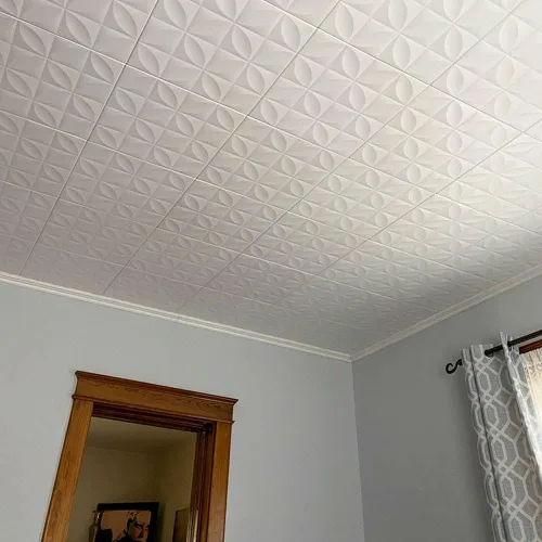 Miniatura 7 de À LA MAISON CEILINGS R103 Perceptions - Azulejo de techo de espuma (21.6 pies cuadrados/caja), paquete de 8, color blanco liso