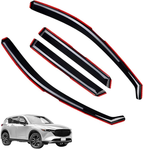 Viseras de ventana en canal, protectores de lluvia compatibles con Mazda CX-5 2017-2025 (2017-2025) - Deflectores de ventilación de policarbonato de