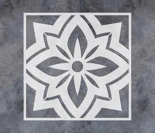 Miniatura 8 de GSS Designs - Plantillas de azulejos reutilizables, plantillas grandes de piso de 12 x 12 pulgadas para pintar hormigón, patio y paredes