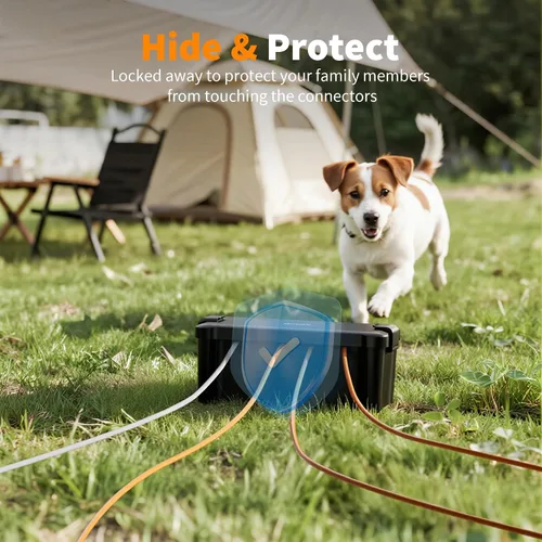 Miniatura 6 de Diivoo Cubierta de Cable de Extensión Mediana Resistente a la Intemperie, Protector de Enchufe Exterior Impermeable, Caja de Cable de Extensión