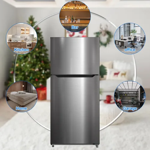 Miniatura 6 de SMETA Refrigerador de montaje superior de 30 pulgadas con congelador, 16.2 pies cúbicos de acero inoxidable de 2 puertas de profundidad, ahorro