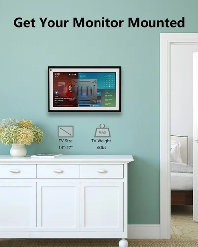 Miniatura 8 de Paquete de 2 soportes de pared para monitor de TV RV para pantallas planas LED LCD de 14 a 27 pulgadas, montaje VESA pequeño para computadora