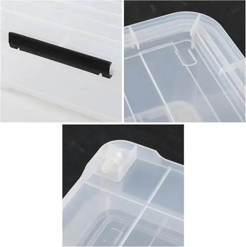 Miniatura 2 de Paquete de 4 cubos de almacenamiento grandes poco profundos de 40 cuartos de galón, caja de plástico debajo de la cama con ruedas