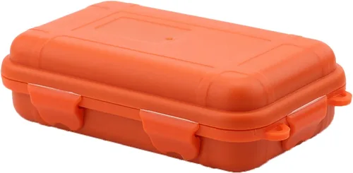 Yosoo Caja de almacenamiento hermética para exteriores, impermeable, para supervivencia, contenedor de pesca (color naranja, negro y barro, L) cajas