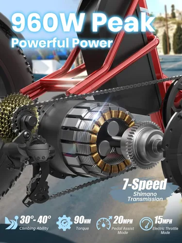 Miniatura 3 de PUCKIPUPPY Triciclo eléctrico de doble batería con rango alto de 110 millas, triciclo de clase de recogida de motor pico de 960 W, capacidad
