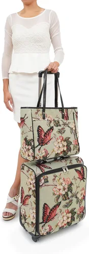 Miniatura 7 de Mellow World Maleta vertical con ruedas para mujer (mariposa), Mariposa, Maleta vertical con ruedas giratorias