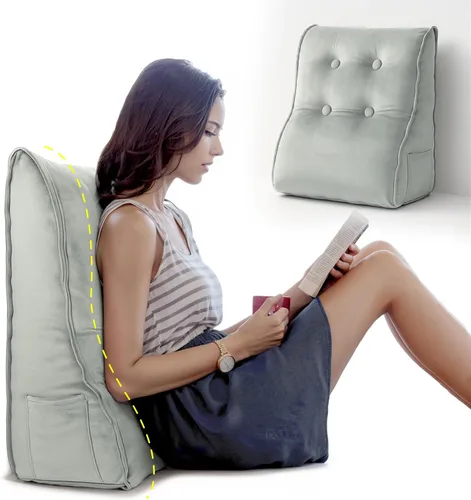 Miniatura 9 de Almohada de lectura de cuña de espuma viscoelástica para cama, almohada ergonómica para adultos con reposacabezas ajustable, almohada de cama