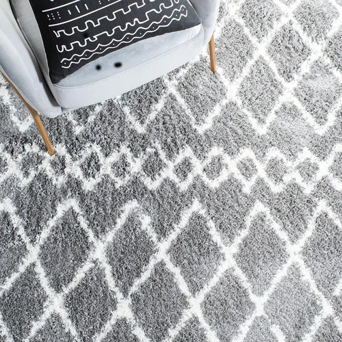 Miniatura 6 de SAFAVIEH Berber Shag Collection - Alfombra para pasillo, 2 pies 3 pulgadas x 6 pies, color gris claro y crema, diseño marroquí, no desprende pelusa