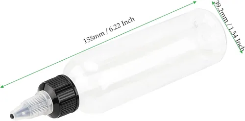 Miniatura 2 de 64 botellas de plástico de 4 onzas, botellas dispensadoras redondas con tapa superior giratoria para manualidades, cocina, hogar, transparente