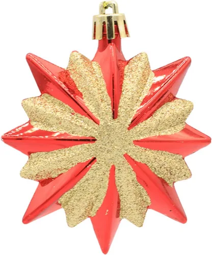 Miniatura 13 de Ochine 6 adornos de bola de Navidad, decoración de árbol de Navidad, adornos de remate rojo, decoración colgante inastillable, decoración