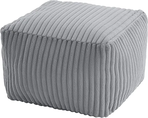 Miniatura 24 de MeMoreCool Puf Otomano Redondo Relleno Reposapiés, Puf de Piso Reposapiés con Relleno de Trozos de Espuma Suave, Otomano Redondo Pequeño Reposapiés