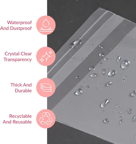 Miniatura 6 de Prestee Bolsas de celofán transparente autosellantes – Paquete de 200 bolsas de plástico transparente para embalaje, golosinas, regalos y bolsas