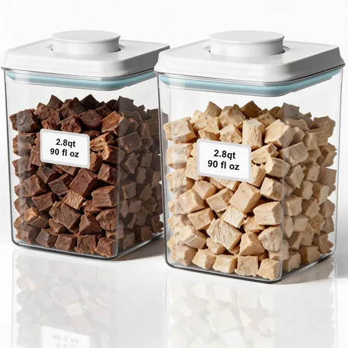 Miniatura 7 de Contenedor de alimentos para perros y gatos, contenedor de almacenamiento de alimentos con tapa pop de 2.8 cuartos para croquetas y golosinas