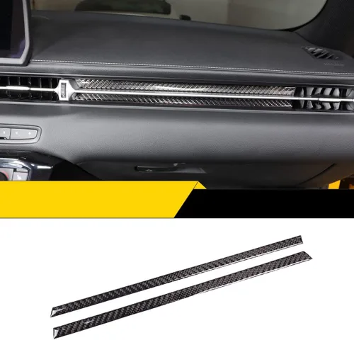 Miniatura 8 de Compatible con Toyota Supra GR A90 A91 2019 2020 2021 2022 (Negro con letras) Accesorios de moldura interior de fibra de carbono real Tiras