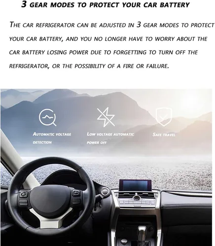 Miniatura 5 de Refrigerador portátil para automóvil, enfriador de automóvil -4.0 °F a 68.0 °F Compresor eléctrico basado en compresor 12V/24V para vehículos