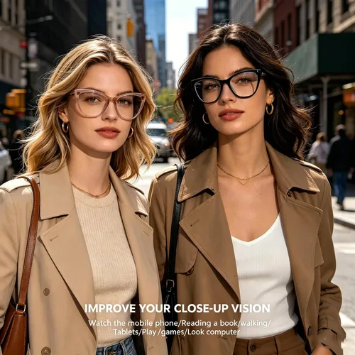 Miniatura 6 de AQWANO Oversized Blue Light Blocking Reading Glasses Women - Stylish Cat Eye Designer Computer Readers Eyeglasses