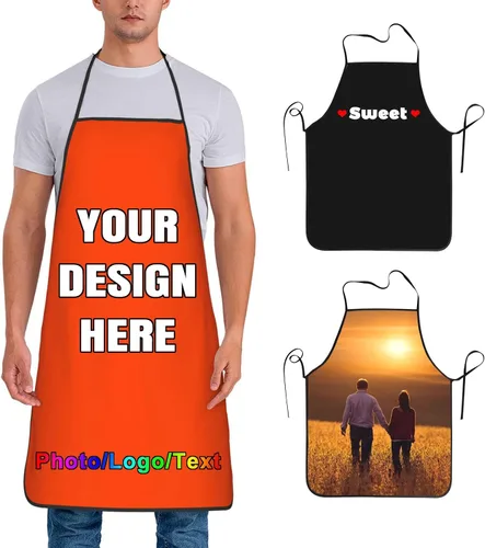 Miniatura 16 de Delantal de chef personalizado para hombres y mujeres, para cocinar, con nombre, logotipo, foto, regalos de cocina para familiares y amigos