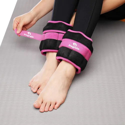 Miniatura 8 de Pesas de tobillo ajustables de 1-3/4/5/6/8/10/12/15/20 libras, par con peso extraíble para correr, gimnasia, aeróbic, terapia física Púrpura