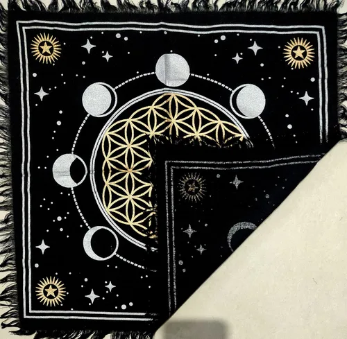Miniatura 3 de Mantel de altar dorado con diseño de búho salvaje, diseño de brujería y búho salvaje, mantel cuadrado Wicca Wicca espiritual sagrado para mesa Fases