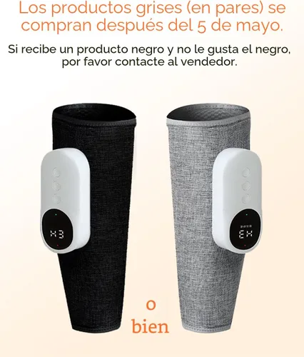 Miniatura 7 de LINGTENG Masajeador de piernas para circulación y alivio del dolor, masajeador de compresión de aire para pantorrillas con calor, masajeador