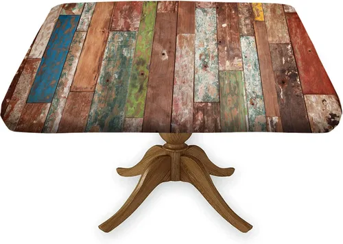 Miniatura 15 de Mantel cuadrado de estilo bohemio, diseño de hojas de color azul marino, con bordes elásticos, de poliéster, para interiores y exteriores, 2-Mantel
