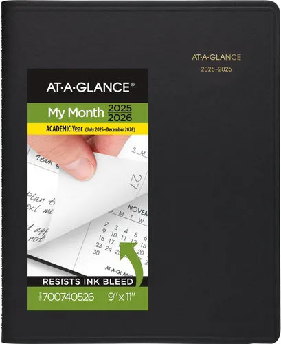 Miniatura 7 de AT-A-GLANCE Planificador 2026-2027 - Calendario académico mensual de 18 meses de julio a diciembre, 9 x 11 pulgadas, negro (7007405)