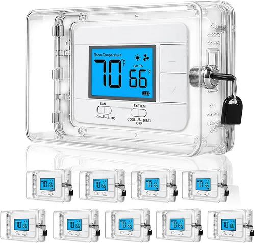 Miniatura 10 de Caja de bloqueo de termostato con llave, se adapta a termostatos de 7.1 x 4.5 pulgadas o más pequeños, cubierta universal de termostato grande