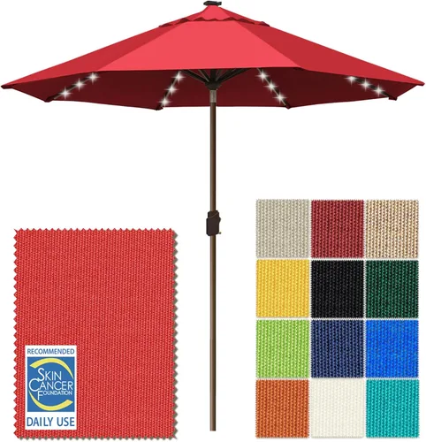 Miniatura 57 de EliteShade - Sombrilla solar de 9 pies / 2.74 metros, con 80 luces LED para patio, mesa al aire libre, con ventilación y cubierta que no se decolora