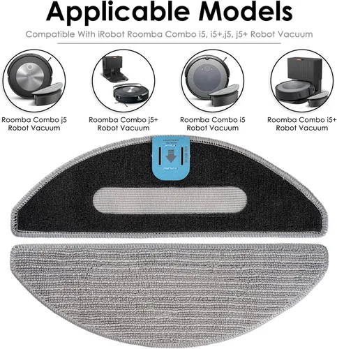Miniatura 2 de Paquete de 9 almohadillas y mechas para trapeador Combo i5+ para irobot Roomba Combo j5, Combo j5+, Combo i5, Combo i5+ Robot aspirador y trapeador