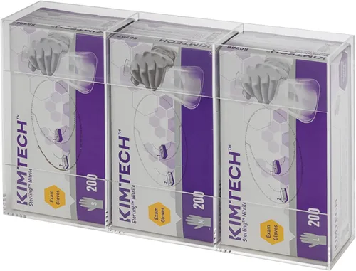 Miniatura 5 de Kantek Dispensador de guantes acrílicos, capacidad de triple caja, fácil intercambio de caja, 10.3 pulgadas de ancho x 3.8 pulgadas de profundidad x