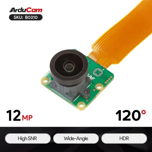Miniatura 3 de Arducam Para Raspberry Pi Cámara Módulo 3 Amplio, 120 ° IMX708 Manual Focus Pi Cámara V3 con Lente M12, 5.9 in 15-22 Pin Cable FFC