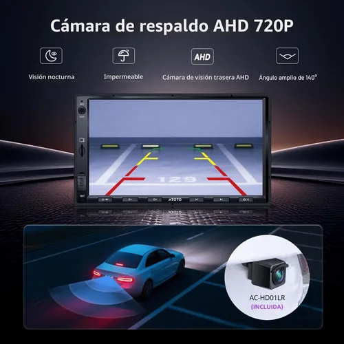 Miniatura 4 de ATOTO A5L - Estéreo de coche doble DIN Android de 7 pulgadas, CarPlay inalámbrico y Android Auto, conexión Wi-Fi/Bluetooth/USB, radio de coche